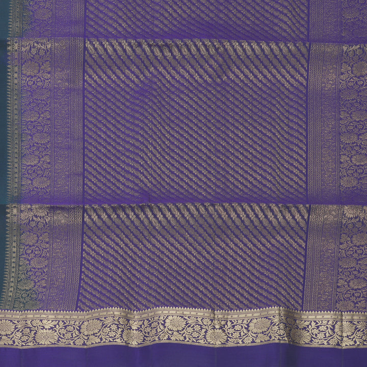 Hayagrivas Deep Teal Handloom Soft Silk Saree KBF920H1-31