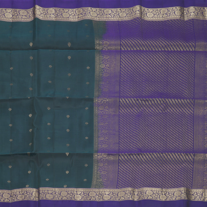 Hayagrivas Deep Teal Handloom Soft Silk Saree KBF920H1-31