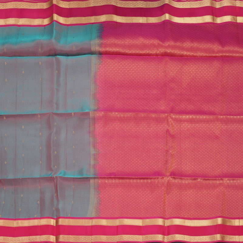 Hayagrivas Dual Tone (Blue &amp; Red) Handloom Soft Silk Saree KBF920H1-6