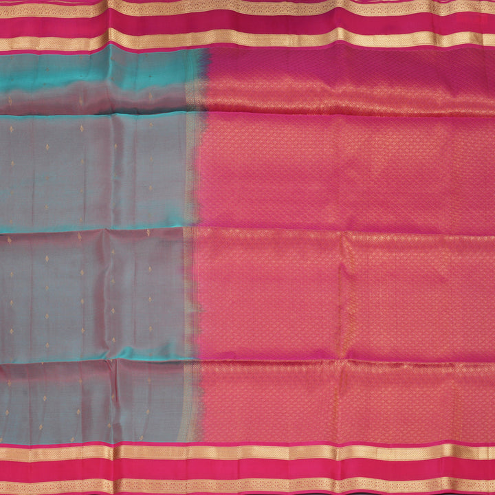 Hayagrivas Dual Tone (Blue &amp; Red) Handloom Soft Silk Saree KBF920H1-6