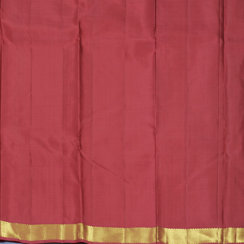 Hayagrivas Handloom Golden Orange Kanjivaram Silk Saree with Maroon Border KBF921H1-1