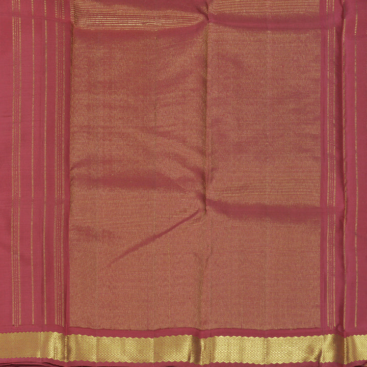 Hayagrivas Handloom Golden Orange Kanjivaram Silk Saree with Maroon Border KBF921H1-1