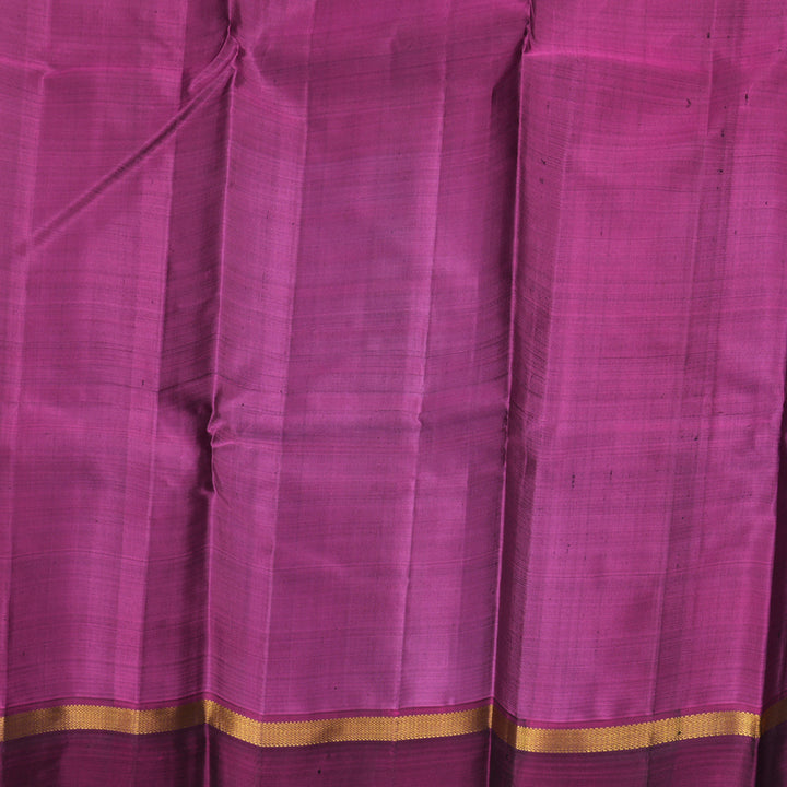 Hayagrivas Handloom MS Blue Kanjivaram Silk Saree with Purple Border KBF921H2-1
