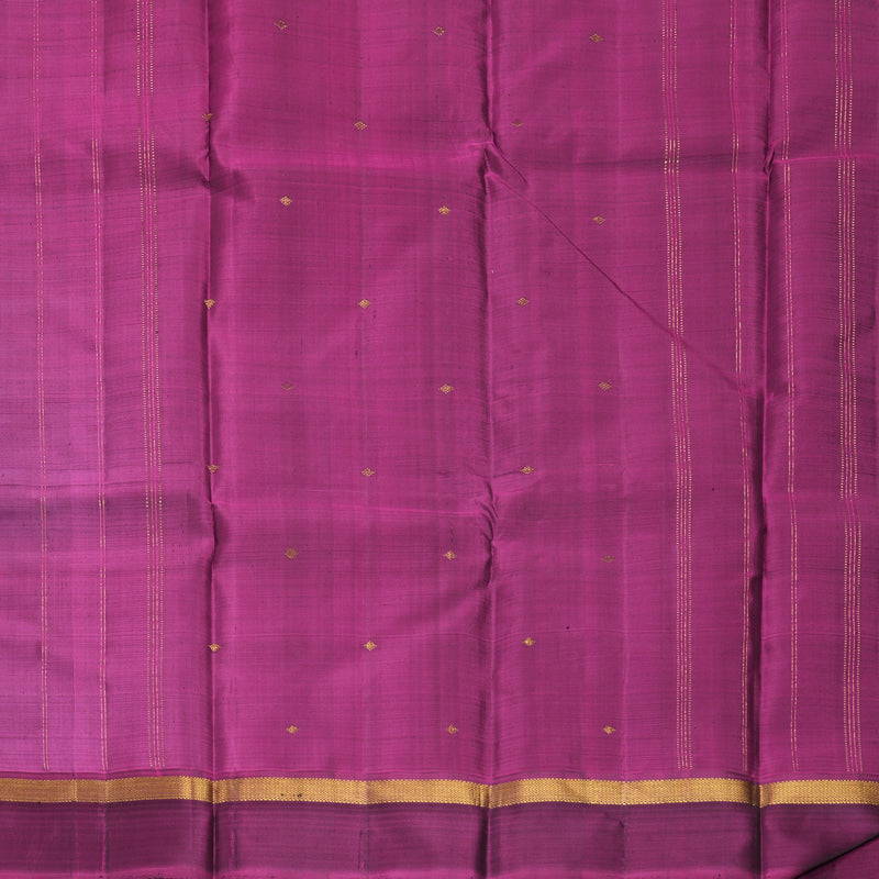 Hayagrivas Handloom MS Blue Kanjivaram Silk Saree with Purple Border KBF921H2-1