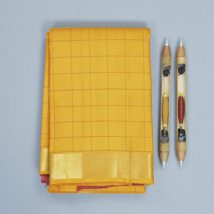 Hayagrivas Handloom Yellow Kanjivaram Silk Saree KBF921H3-1