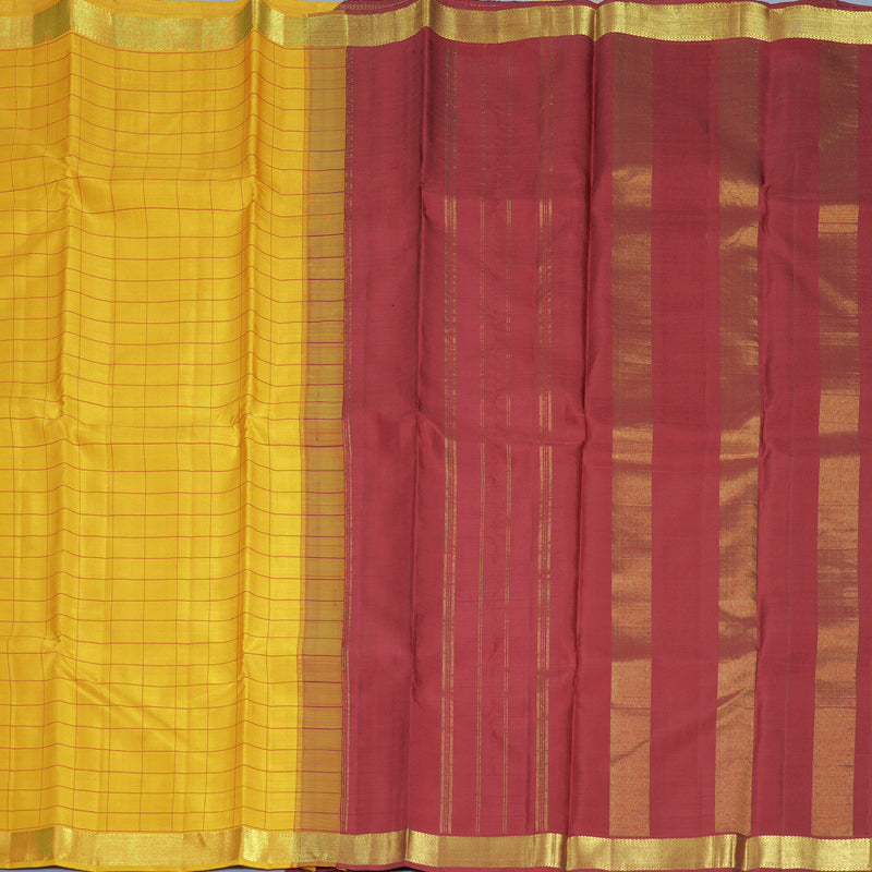 Hayagrivas Handloom Yellow Kanjivaram Silk Saree KBF921H3-1