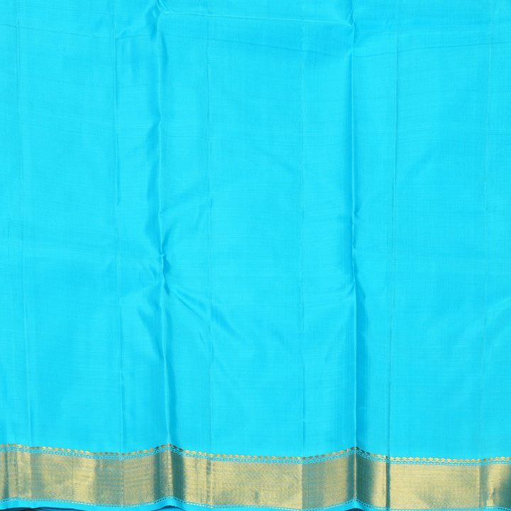 Hayagrivas Handloom Sky Blue Stripes Kanjivaram Silk Saree KBF921H4-1