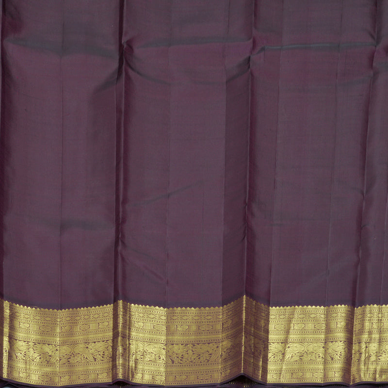 Hayagrivas Handloom Beige Kanjivaram Silk Saree with Purple Border KBF921H6-1