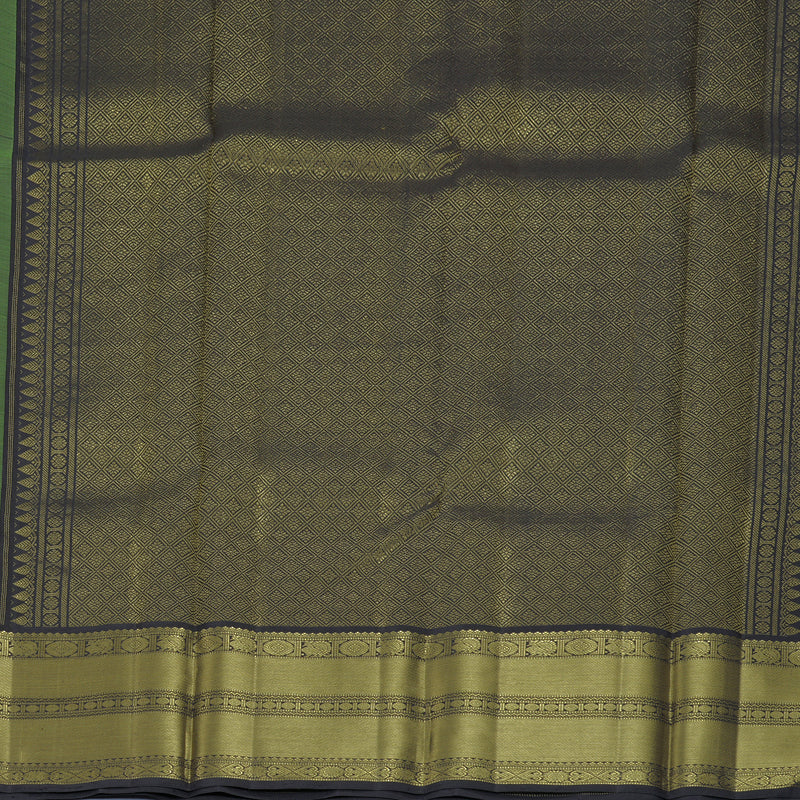 Hayagrivas Handloom Neon Green Kanjivaram Silk Saree with Deep Snuff Border KBF922H1-1