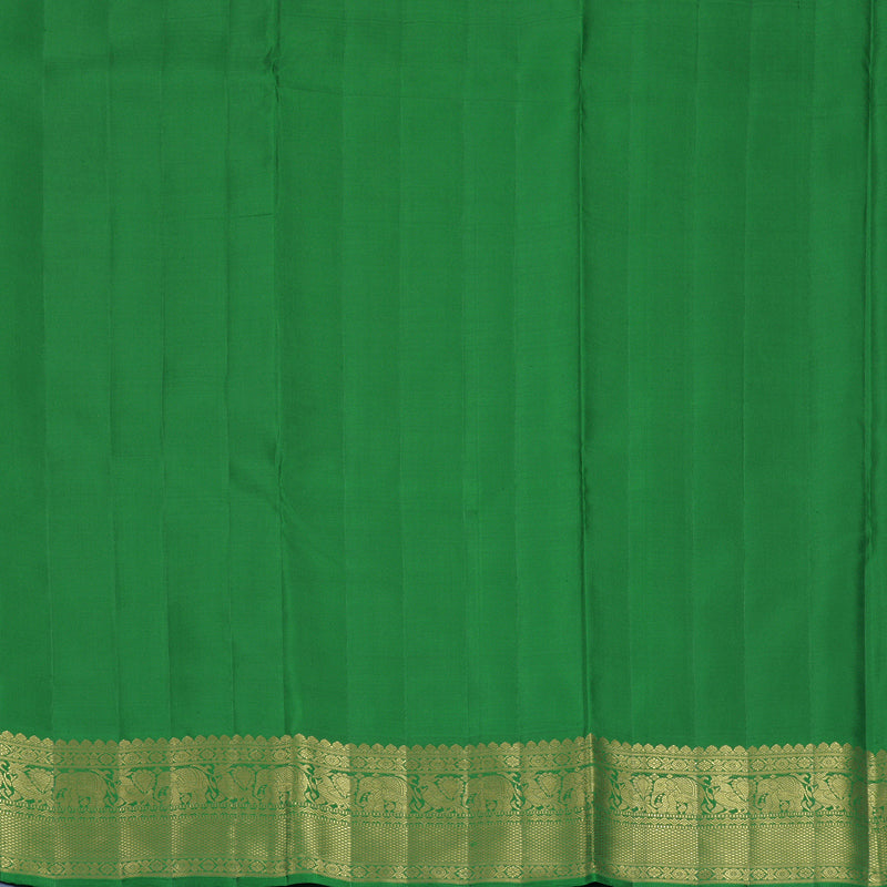 Hayagrivas Handloom Mambazham Orange Kanjivaram Silk Saree with Green Border KBF922H1-2