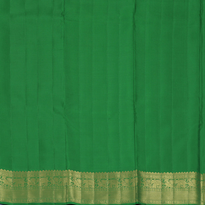 Hayagrivas Handloom Mambazham Orange Kanjivaram Silk Saree with Green Border KBF922H1-2