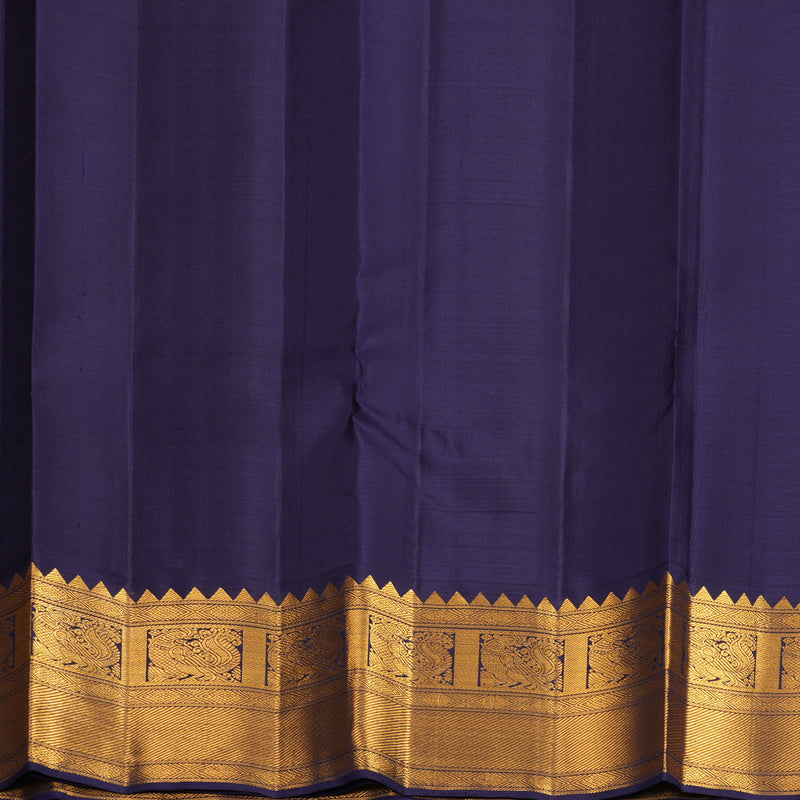 Hayagrivas Handloom Red Kanjivaram Silk Saree with Navy Blue Border KBF922H2-5