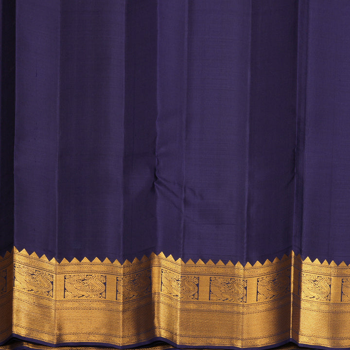 Hayagrivas Handloom Red Kanjivaram Silk Saree with Navy Blue Border KBF922H2-5