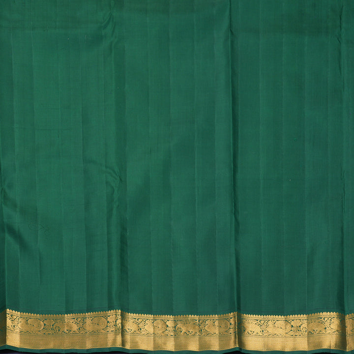 Hayagrivas Handloom Violet Kanjivaram Silk Saree with Dark Green Border KBF922H3-2