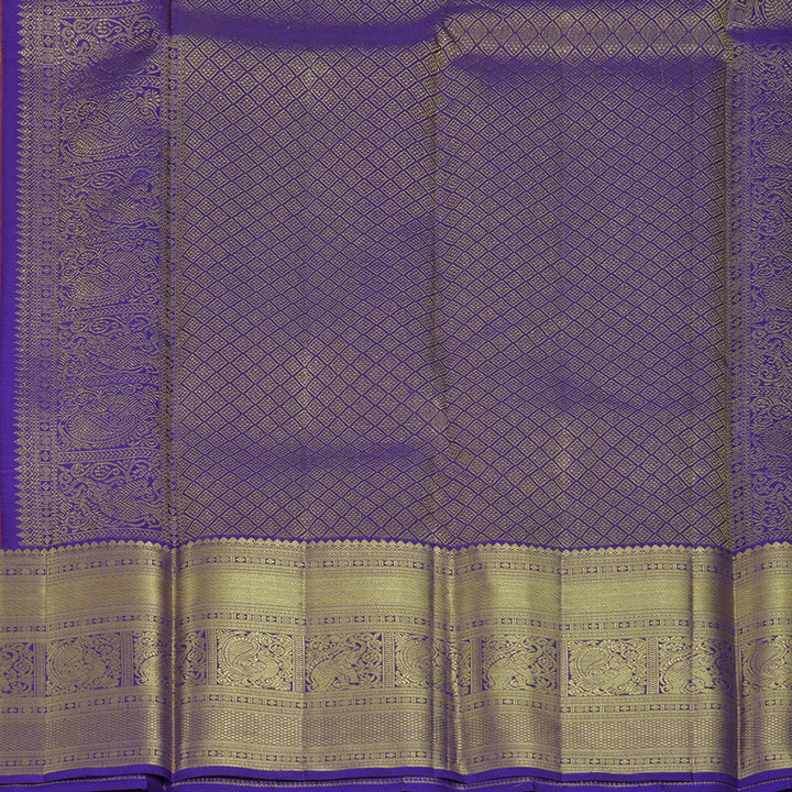 Hayagrivas Handloom Red Kanjivaram Silk Saree with Purple Border KBF923H1-2