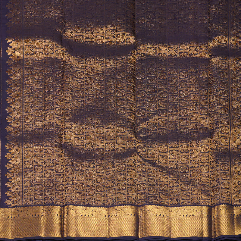 Hayagrivas Handloom Pastel Green Kanjivaram Silk Saree with Deep Jamun Border KBF923H2-1