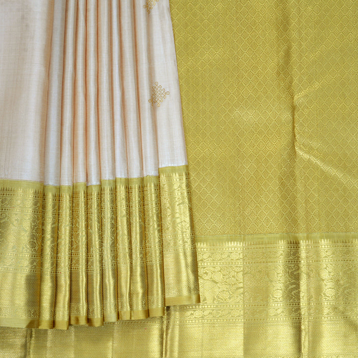 Hayagrivas Handloom Sandal Kanjivaram Silk Saree with Sage Green Border KBF923H3-1