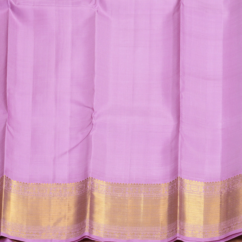 Hayagrivas Handloom Leaf Green Kanjivaram Silk Saree with Lavender Border KBF923H3-2