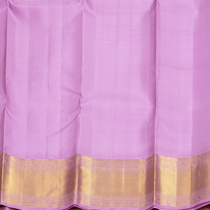 Hayagrivas Handloom Leaf Green Kanjivaram Silk Saree with Lavender Border KBF923H3-2
