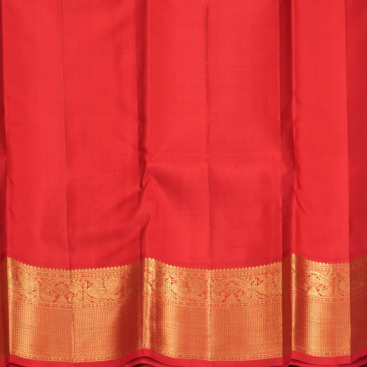 Hayagrivas Handloom Ink Blue Kanjivaram Silk Saree with Red Border KBF923H3-4