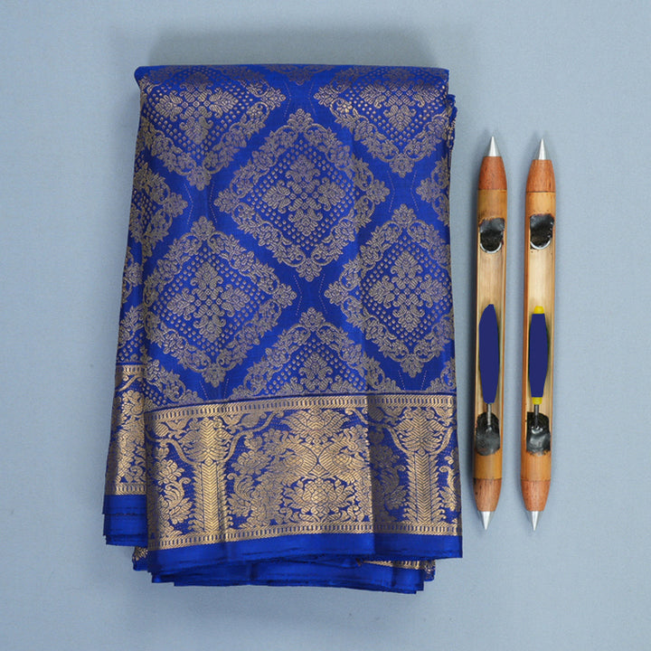 Hayagrivas Handloom Royal Blue Kanjivaram Silk Saree KBF924H1-1