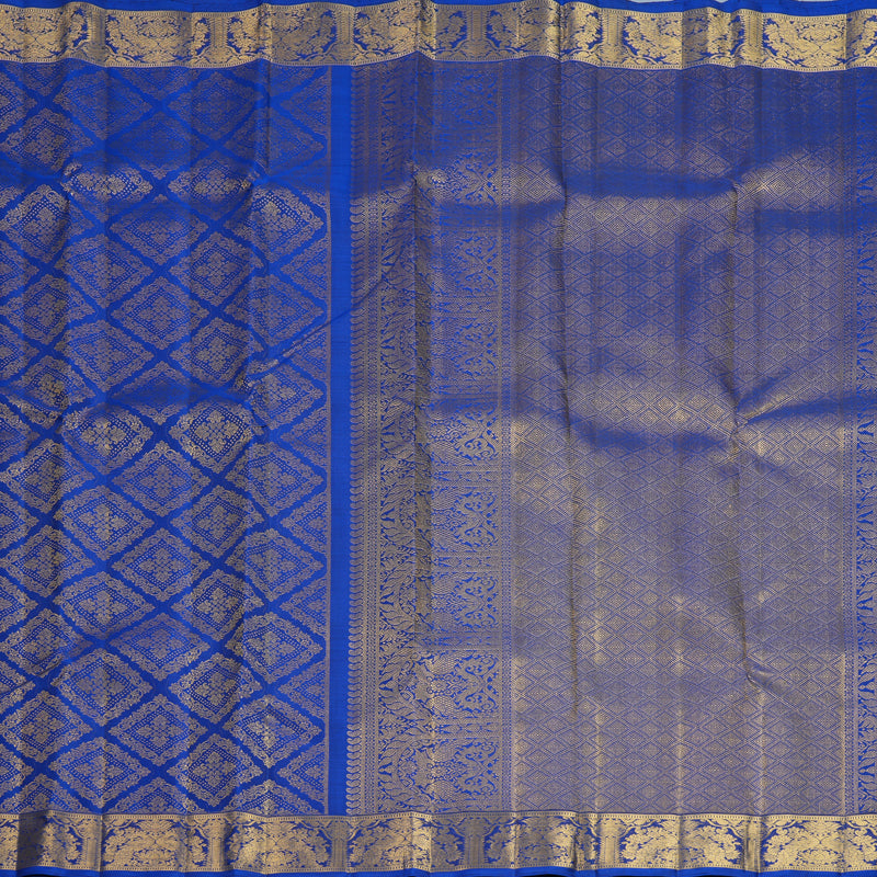 Hayagrivas Handloom Royal Blue Kanjivaram Silk Saree KBF924H1-1