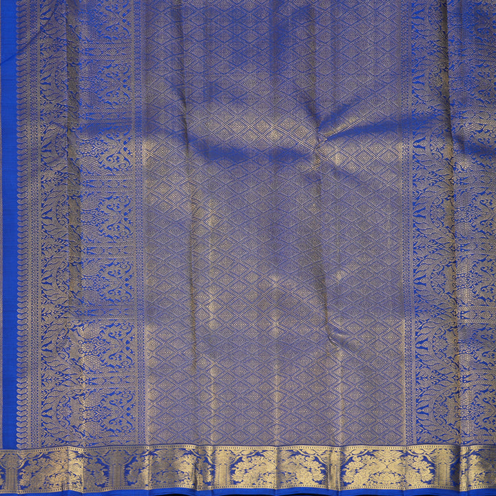 Hayagrivas Handloom Royal Blue Kanjivaram Silk Saree KBF924H1-1