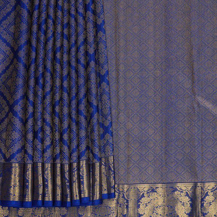 Hayagrivas Handloom Royal Blue Kanjivaram Silk Saree KBF924H1-1