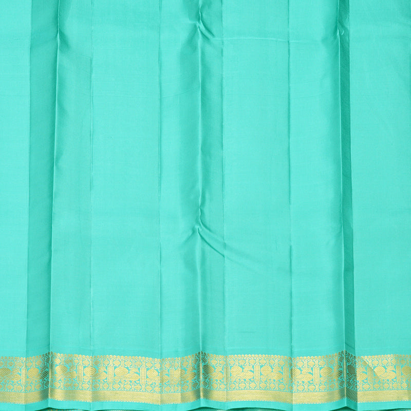 Hayagrivas Handloom Brinjal Purple Kanjivaram Silk Saree with Bright Teal Border KBF926I3-2