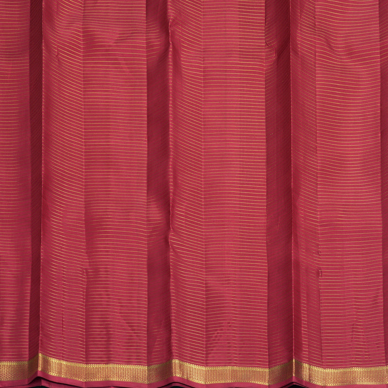 Hayagrivas Handloom Manthalir &amp; Orange Stripes Kanjivaram Silk Saree with Maroon Border KBF929I10-1