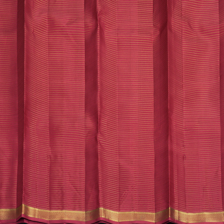 Hayagrivas Handloom Manthalir &amp; Orange Stripes Kanjivaram Silk Saree with Maroon Border KBF929I10-1