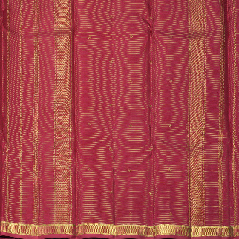 Hayagrivas Handloom Manthalir &amp; Orange Stripes Kanjivaram Silk Saree with Maroon Border KBF929I10-1