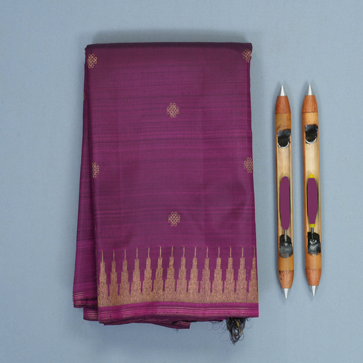 Hayagrivas Handloom Purple Kanjivaram Silk Saree KBF929I2-1