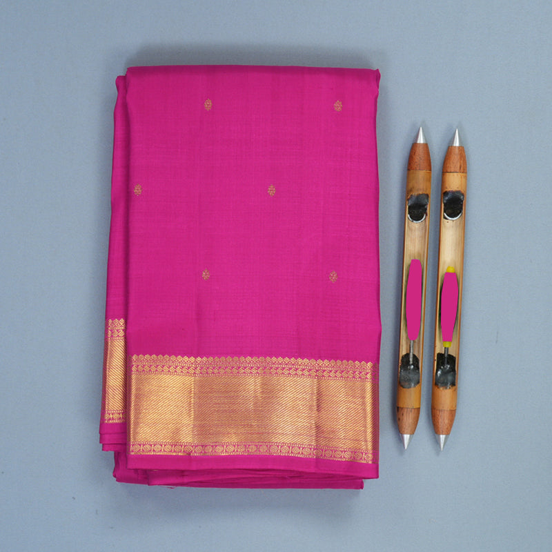 Hayagrivas Handloom Rani Pink Kanjivaram Silk Saree KBF929I4-1