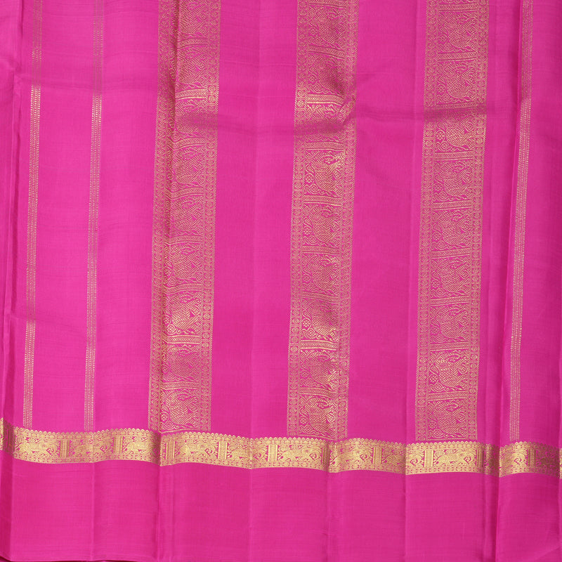 Hayagrivas Handloom Purple Kanjivaram Silk Saree with Rani Pink Border KBF929I6-1