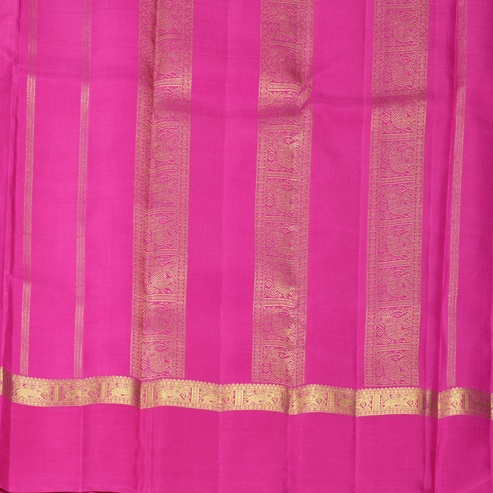 Hayagrivas Handloom Purple Kanjivaram Silk Saree with Rani Pink Border KBF929I6-1