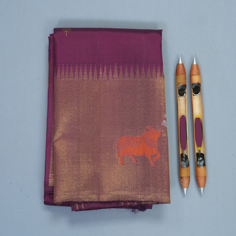 Hayagrivas Handloom Purple Kanjivaram Silk Saree KBF930I2-1