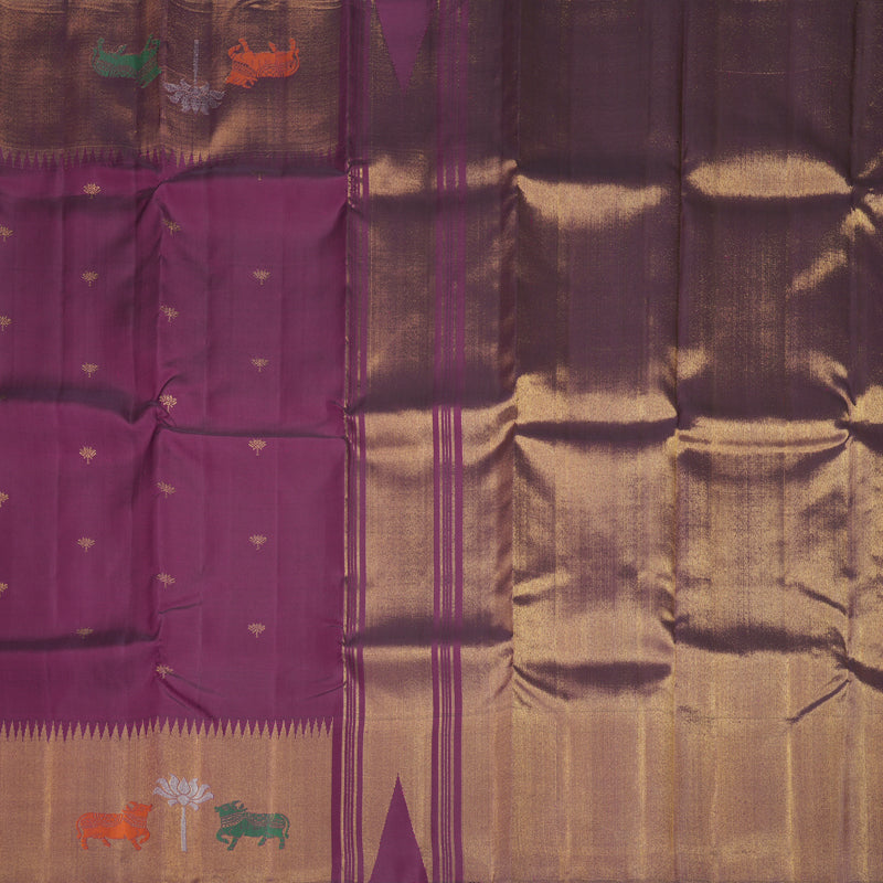 Hayagrivas Handloom Purple Kanjivaram Silk Saree KBF930I2-1