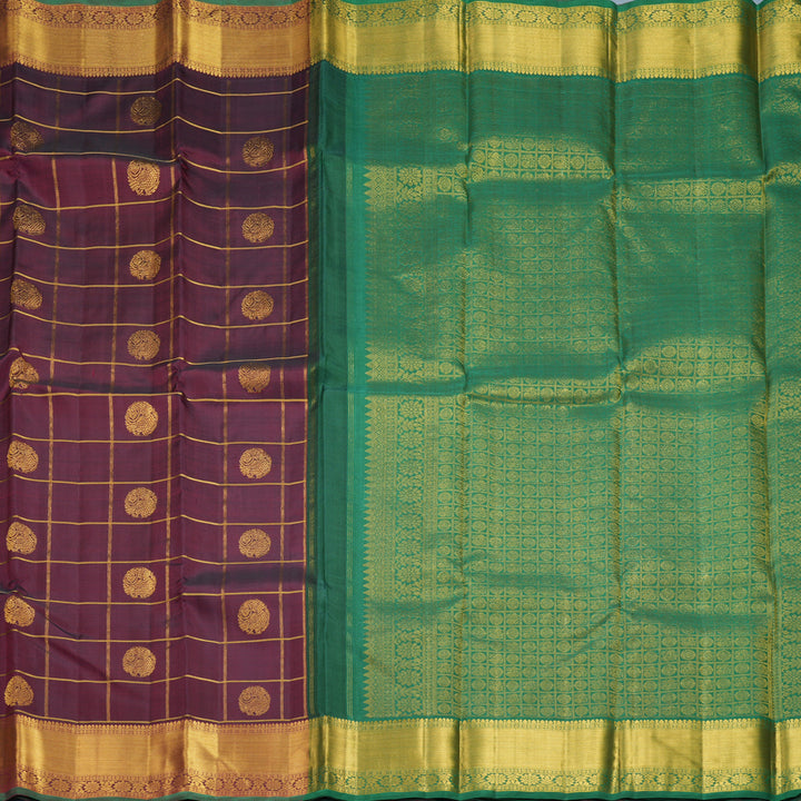 Hayagrivas Handloom Wine Maroon Kanjivaram Silk Saree KBF931I1-1