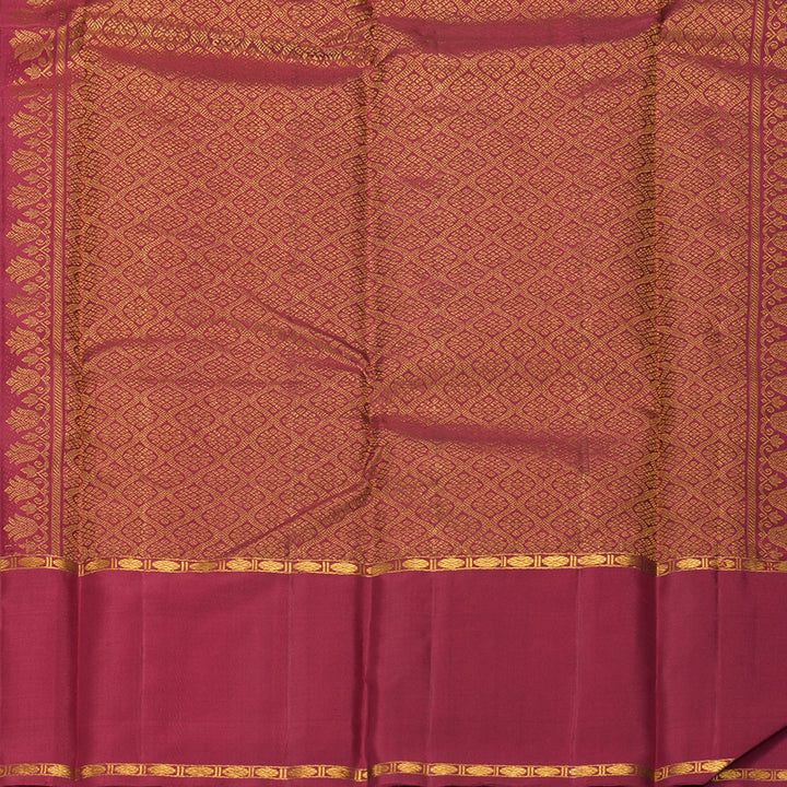Hayagrivas Handloom Maroon &amp; Manthalir Stripes Kanjivaram Silk Saree with Maroon Border KBF934I1-1