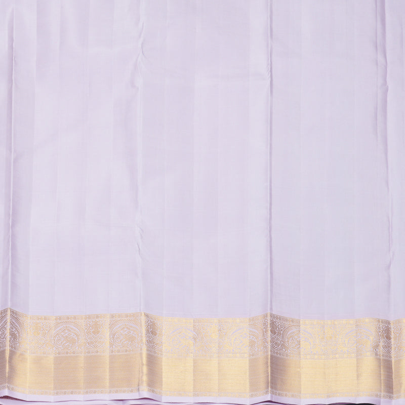 Hayagrivas Handloom Bright Teal Kanjivaram Silk Saree with Lilac Border KBF936I4-1