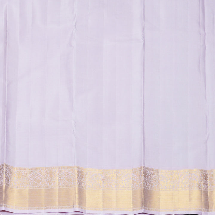 Hayagrivas Handloom Bright Teal Kanjivaram Silk Saree with Lilac Border KBF936I4-1