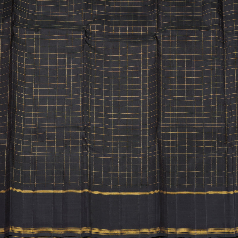 Hayagrivas Handloom Multicolour Stripes Kanjivaram Silk Saree with Deep Jamun Border KBF937I2-1