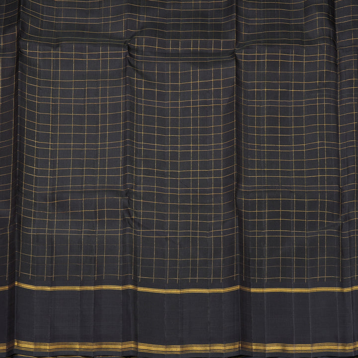 Hayagrivas Handloom Multicolour Stripes Kanjivaram Silk Saree with Deep Jamun Border KBF937I2-1