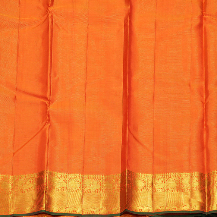 Hayagrivas Handloom Orange Kanjivaram Silk Saree KBF937I8-1