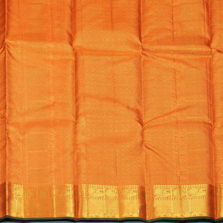 Hayagrivas Handloom Orange Kanjivaram Silk Saree KBF937I8-1