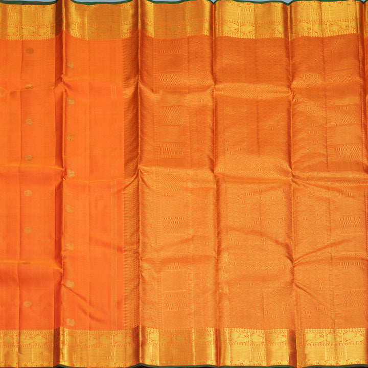 Hayagrivas Handloom Orange Kanjivaram Silk Saree KBF937I8-1