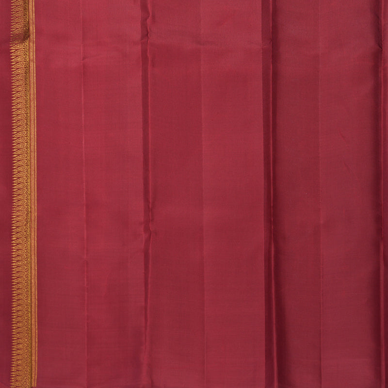 Hayagrivas Handloom Rust Orange Kanjivaram Silk Saree with Maroon Border KBF938I3-1