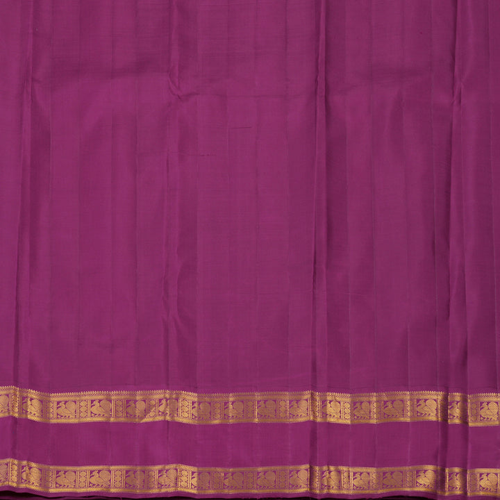 Hayagrivas Handloom Navy Blue Kanjivaram Silk Saree with Purple Border KBF93D1-2