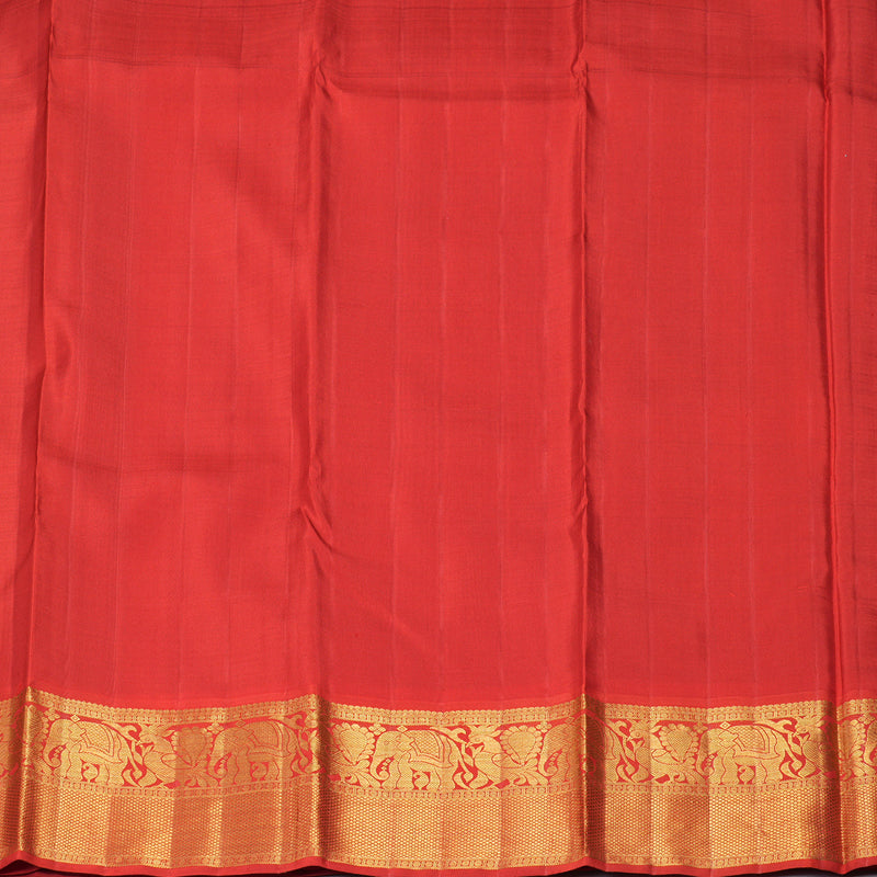 Hayagrivas Handloom Royal Blue Kanjivaram Silk Saree with Red Border KBF93D1-4
